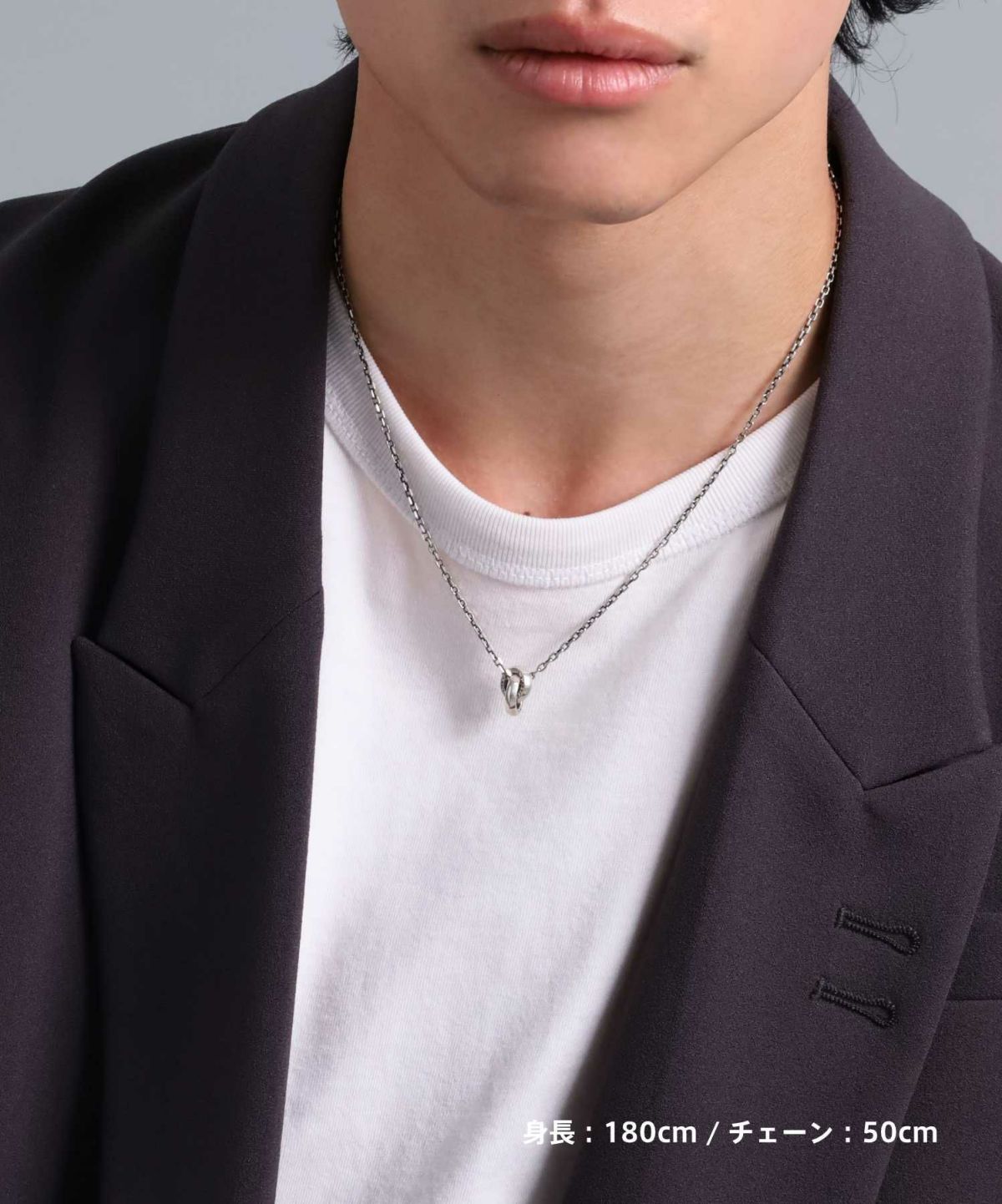 フェザーダブルリングネックレス/シルバー925