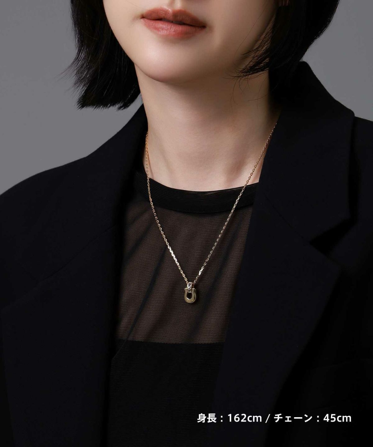 ラックホースシューネックレス/K10ゴールド