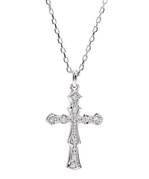 ヴィクトリアンクロスプチネックレス/プラチナ900＆850