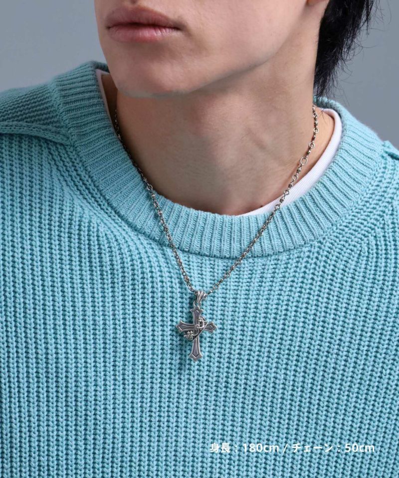 【即発】LION HEART ネックレス メンズ ハウリング クロス SV925 HOWL”ハウリングクロスネックレス（M SIZE）/シルバー925【LION