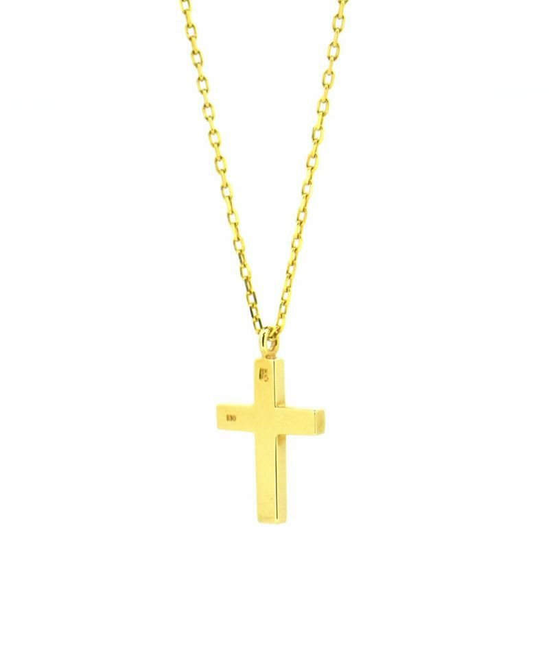 プレーンクロス プチネックレス/K10ゴールド（イエローゴールド・ホワイトゴールド）