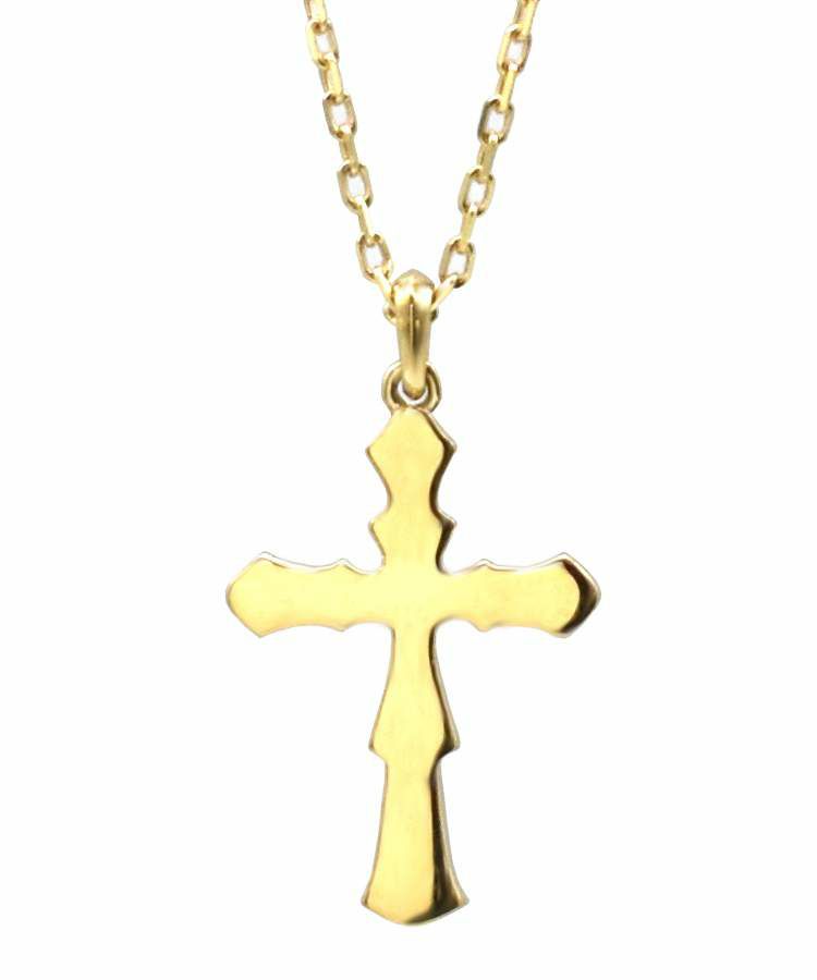 ヴィクトリアンクロスプチネックレス/K10ゴールド（イエローゴールド・ホワイトゴールド）