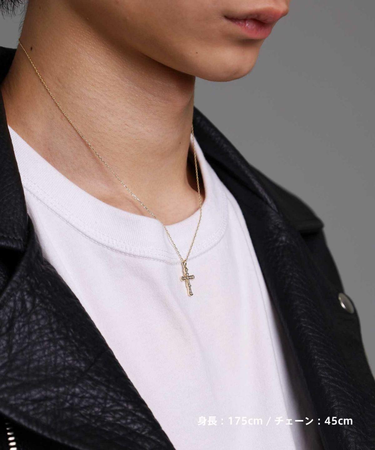 ヴィクトリアンクロスプチネックレス/K10ゴールド（イエローゴールド・ホワイトゴールド）