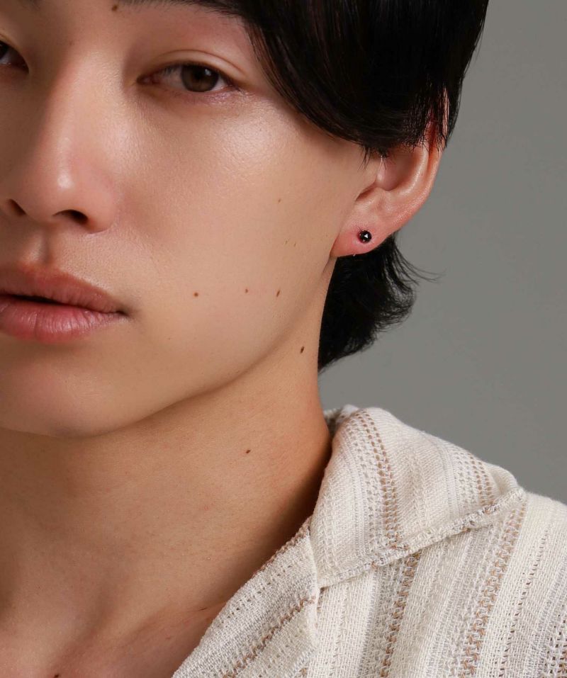 【美品】ブラックダイヤモンドピアス Mサイズ プラチナ900 Petite Modern”ブラックダイヤモンドピアス（Mサイズ/0.25CT