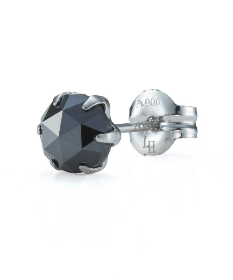 Petite Modern”ブラックダイヤモンドピアス（Lサイズ/0.5CT