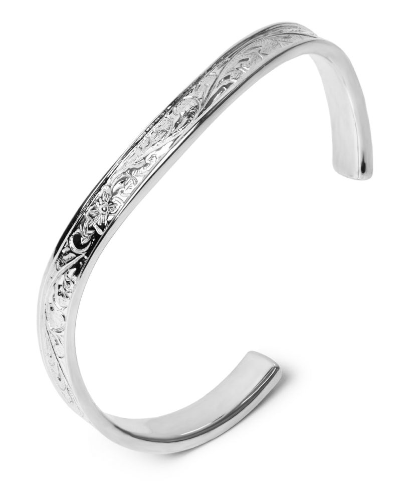 【代引き不可】 プルメリア ラージウェーブバングル/シルバー925 | ライオン アクセサリー