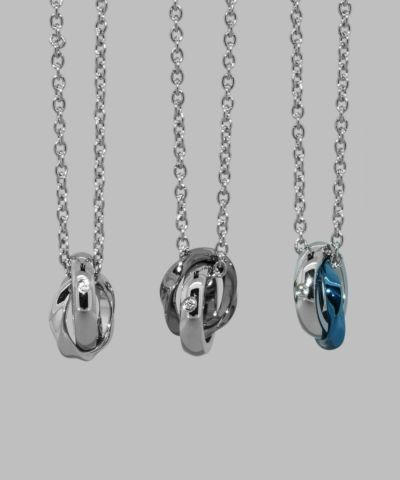 【限定展開】“LH-1”ウェーブダブルリングネックレス/サージカルステンレス（金属アレルギー対応）