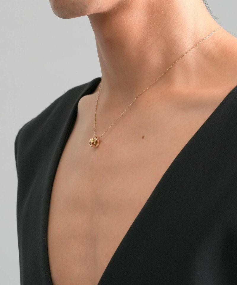 ケルトダブルリング プチネックレス K10ゴールド イエローゴールド ホワイトゴールド ライオンハート 公式ecショップ メンズ ピアス ネックレス リング等シルバーアクセサリー