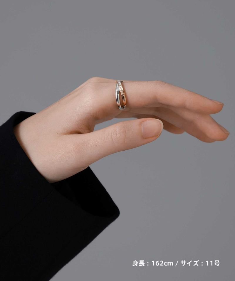 HAWAIIAN”ブルームクロスペアリング（シルバー×ピンク）/シルバー925