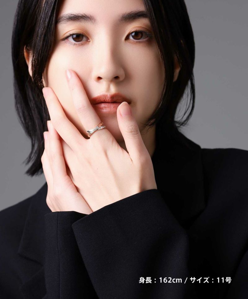 HAWAIIAN”ブルームクロスペアリング（シルバー×ピンク）/シルバー925