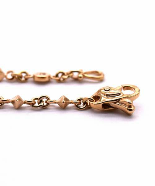 ピラミッドチェーンブレスレット/Mサイズ/K10ゴールド