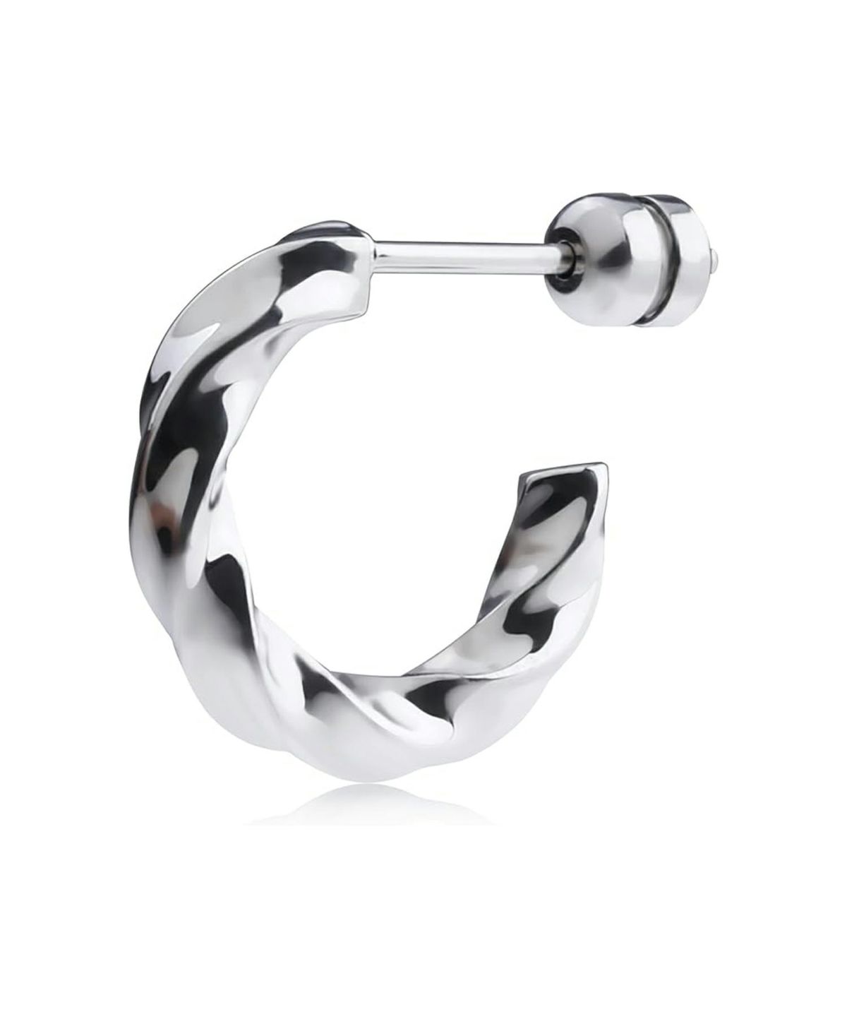 【WEB限定】ツイストフープピアス/シルバー/サージカルステンレス316L（金属アレルギー対応）