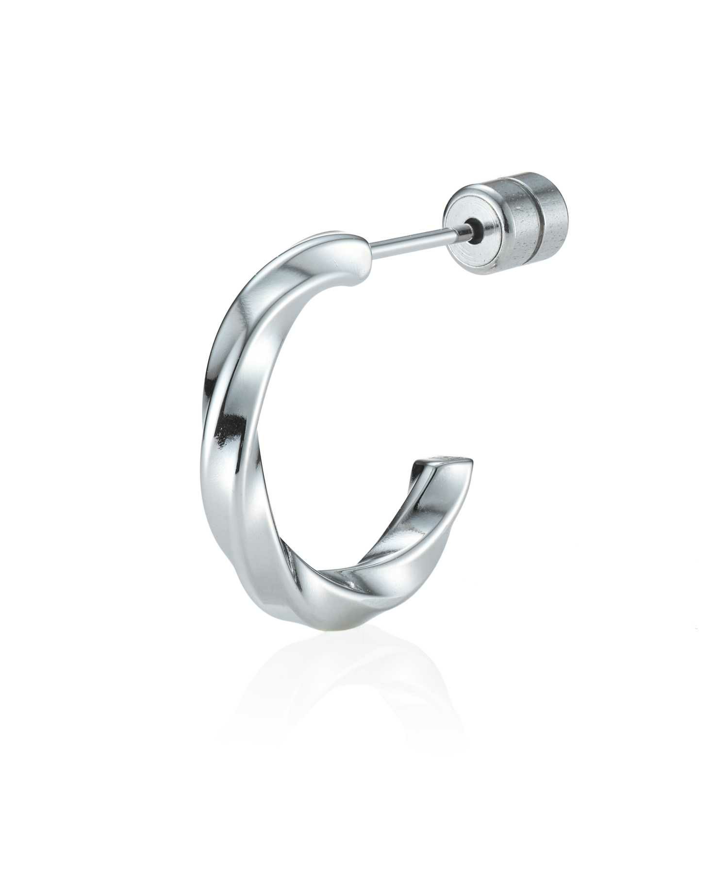 【WEB限定】ツイストフープピアス/シルバー/サージカルステンレス316L（金属アレルギー対応）