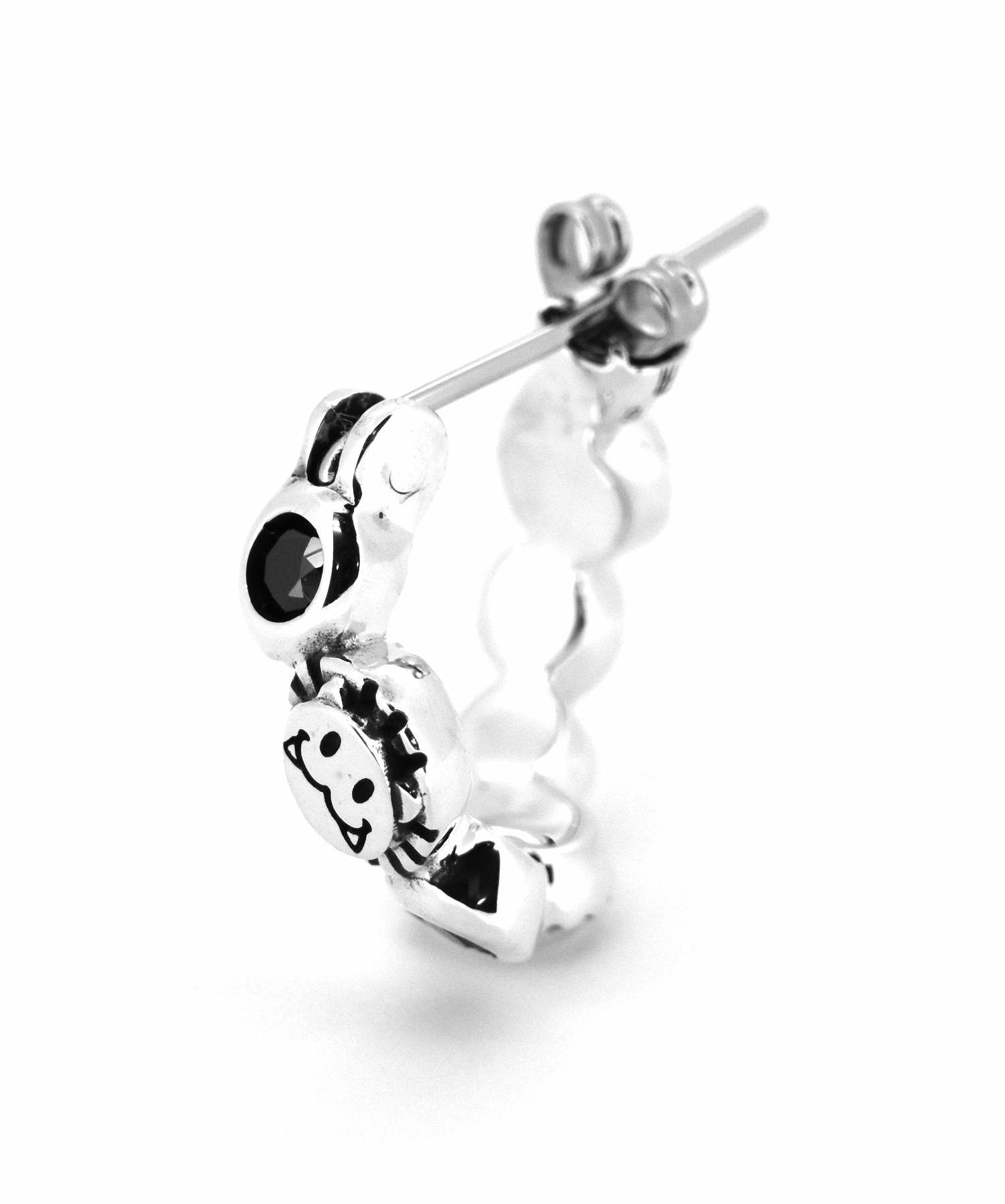 シャープフープピアス/ブラックジルコニア/左耳用/シルバー925 | LION