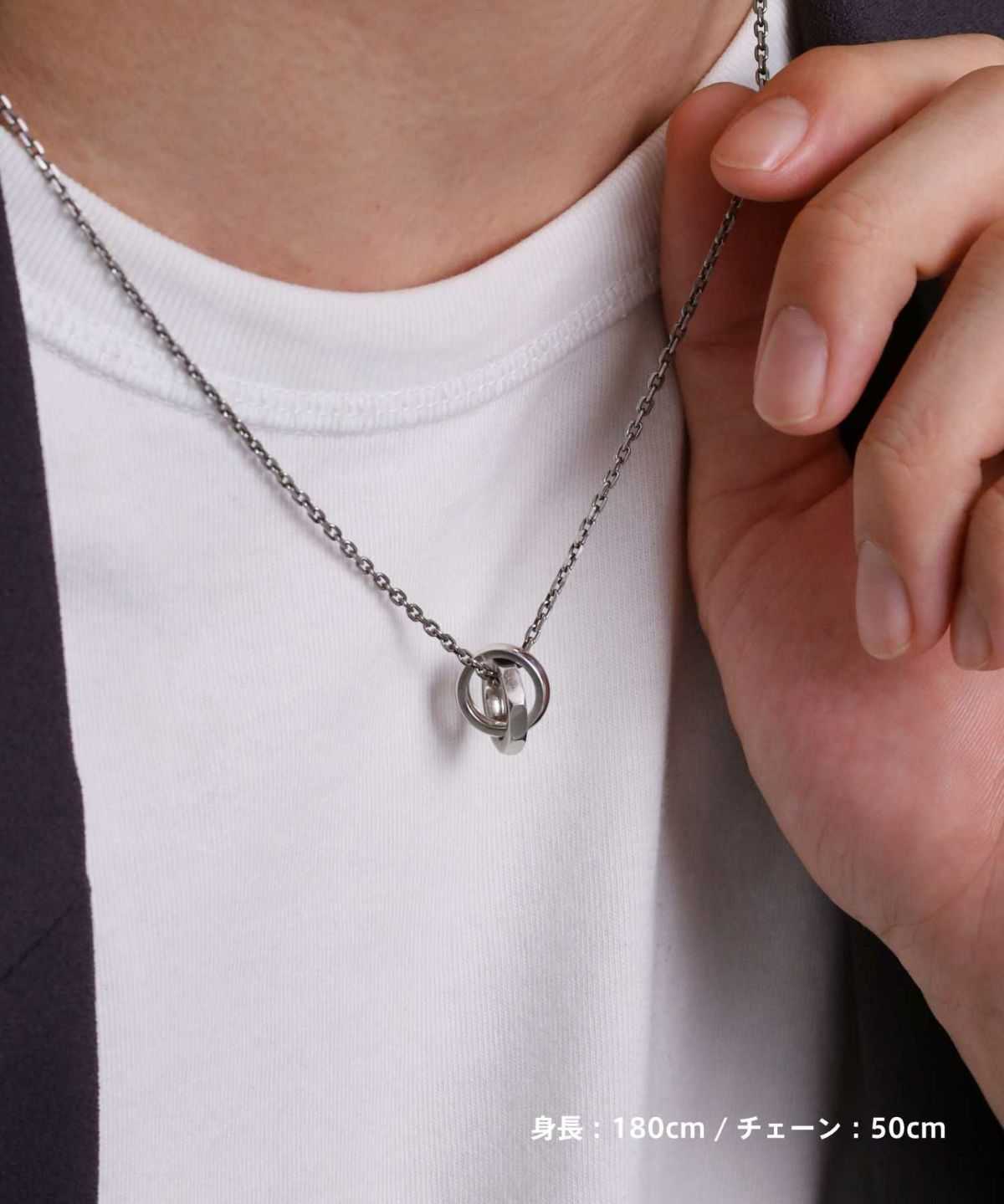 クランネックレス/シルバー925（シルバー・ブラック）