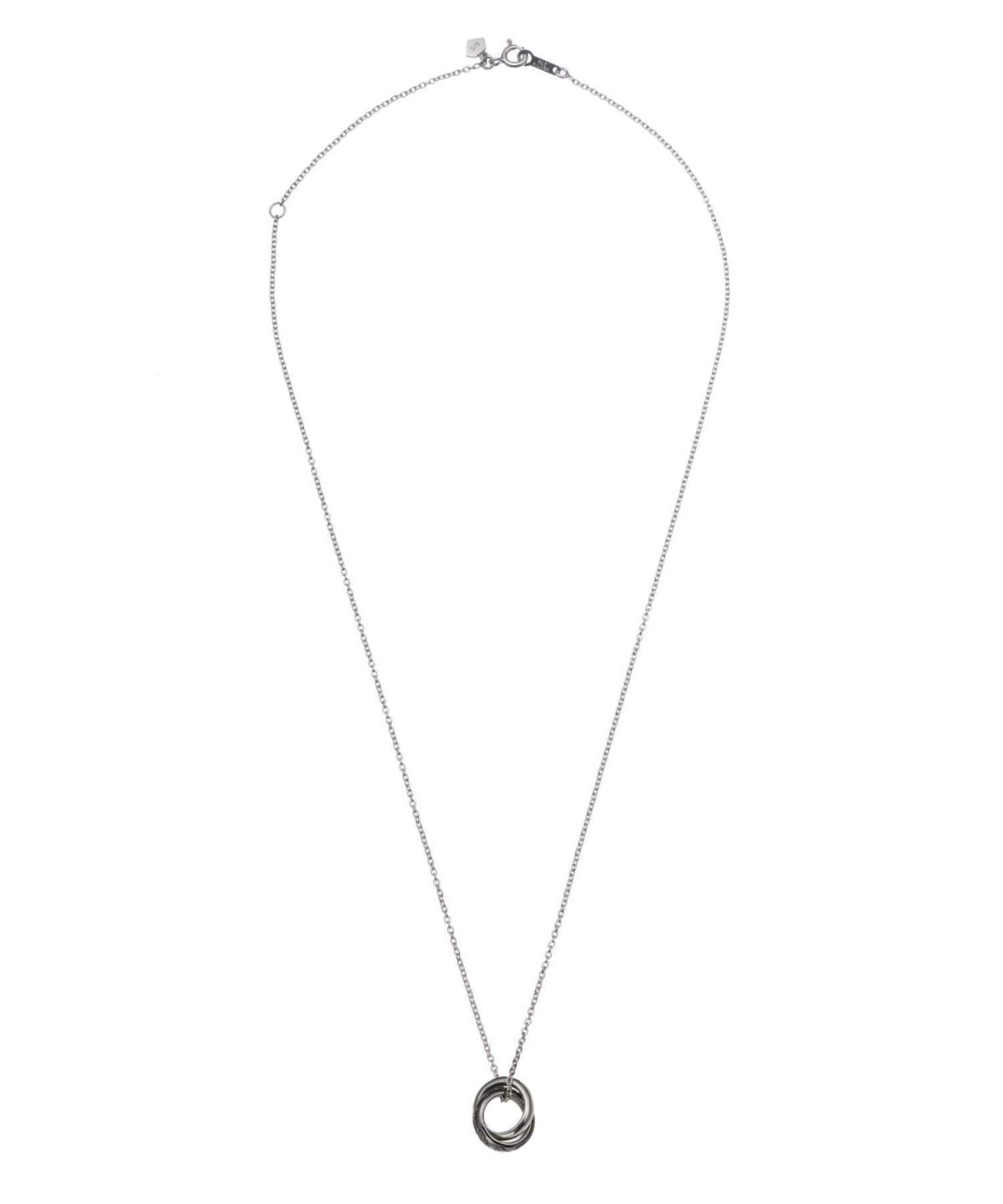 ブルームダブルリングネックレス/シルバー925（ブラック・ピンク）ブルームダブルリングネックレス/シルバー925（ブラック・ピンク）