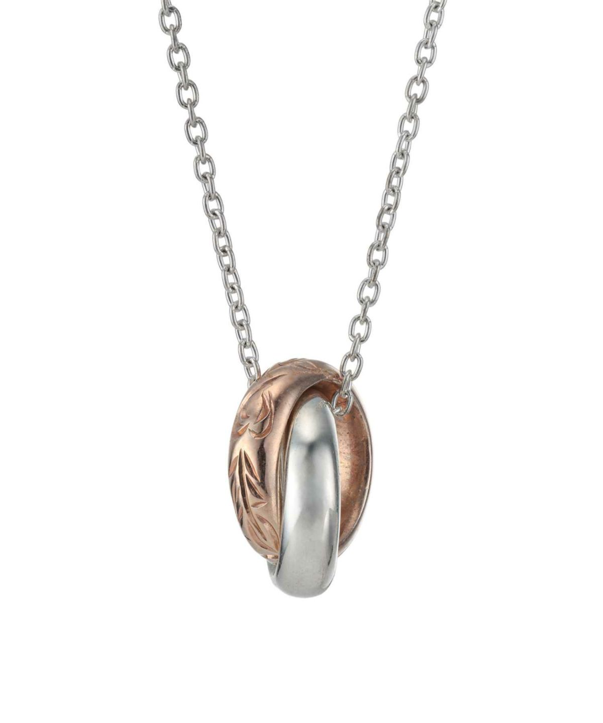 ブルームダブルリングネックレス/シルバー925（ブラック・ピンク）