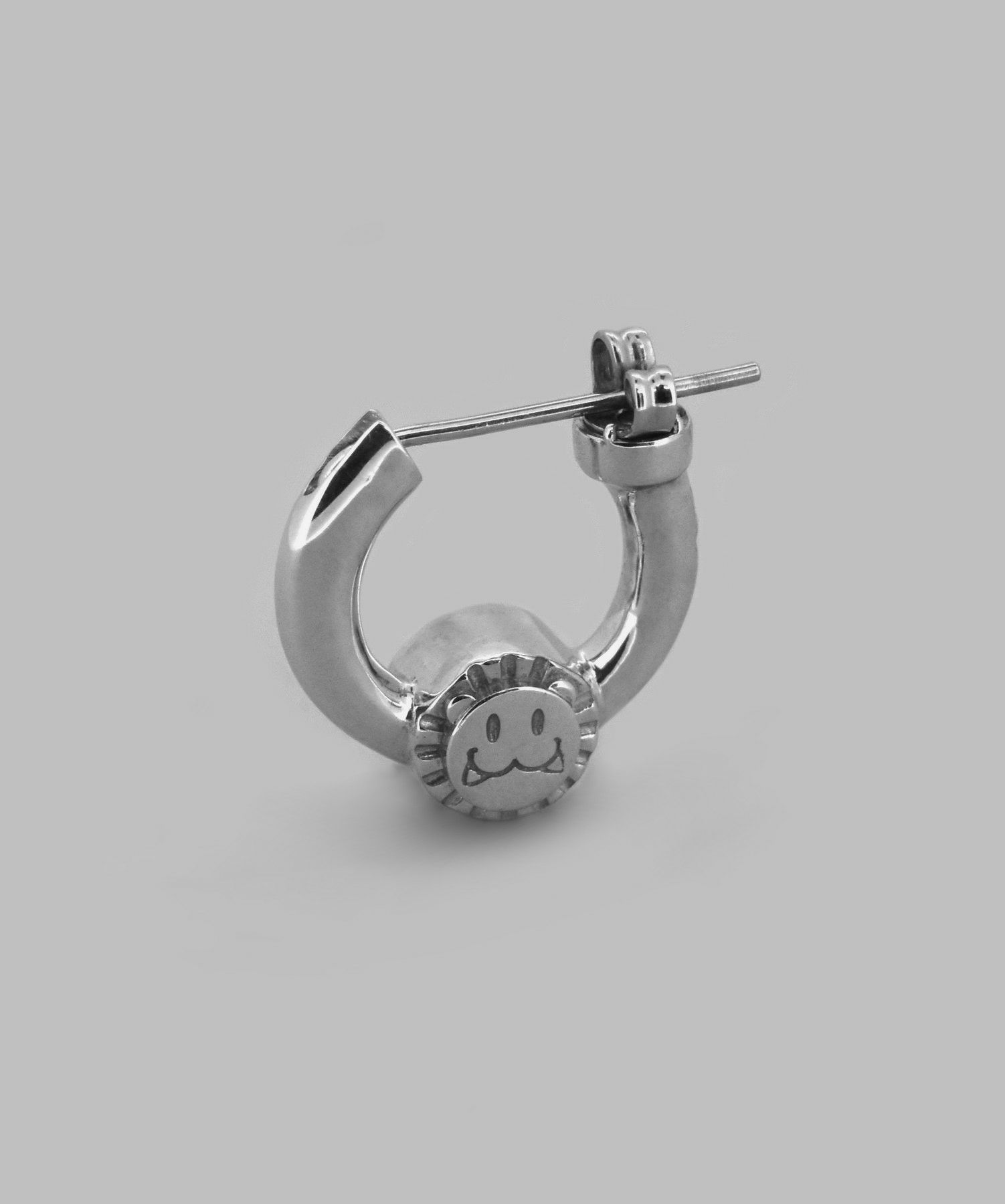 シルバー925 Silver ワイドデザインフープピアス/軽研磨仕上げ/両耳 シルバー925 Silver シンプルフープピアス/軽研磨仕上げ/19mm/両耳