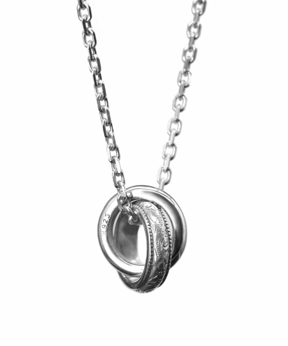 エレガンスヘリテイジダブルリングネックレス/シルバー925