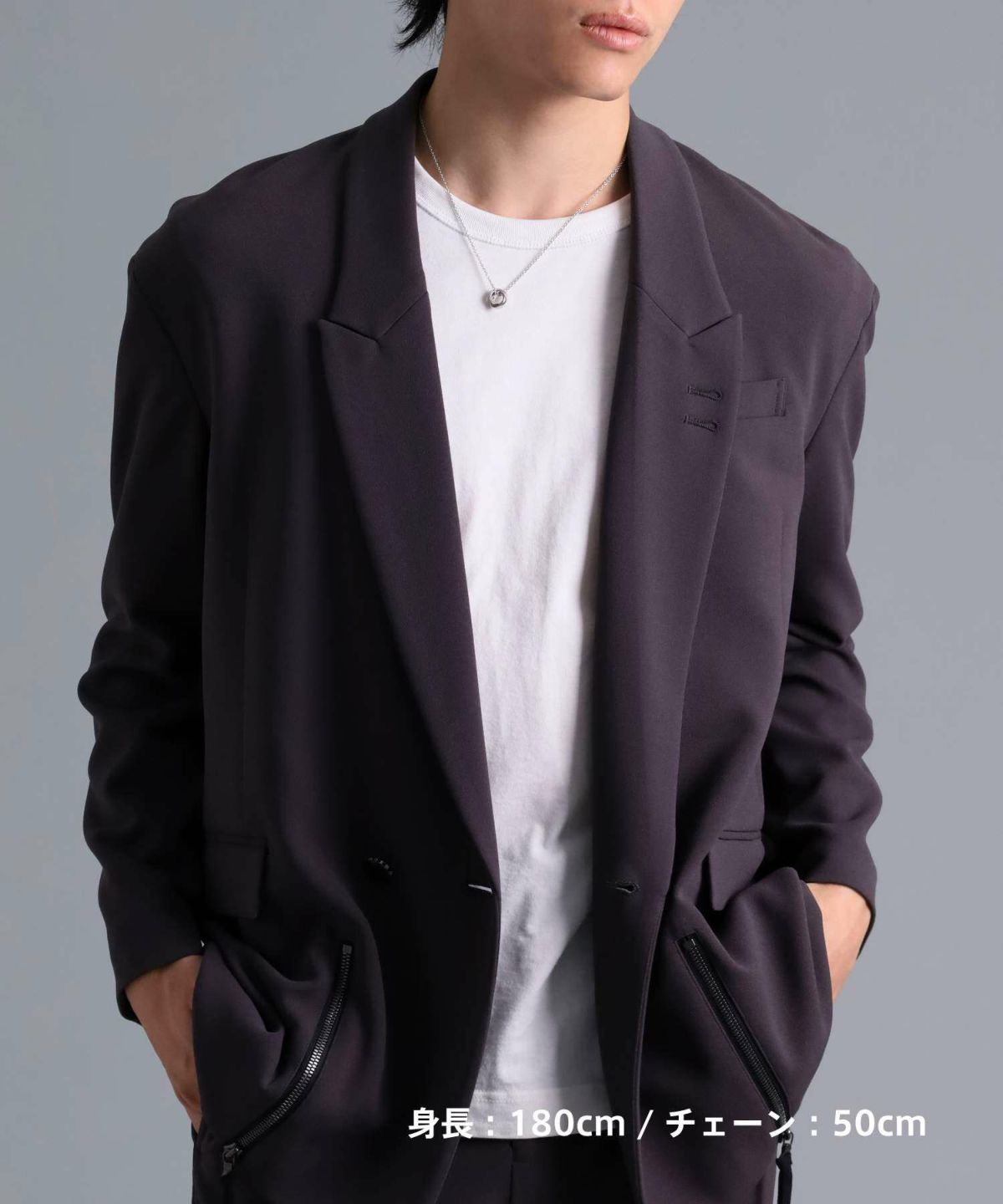 ジ・エッジダブルリングペアネックレス/シルバー/シルバー925