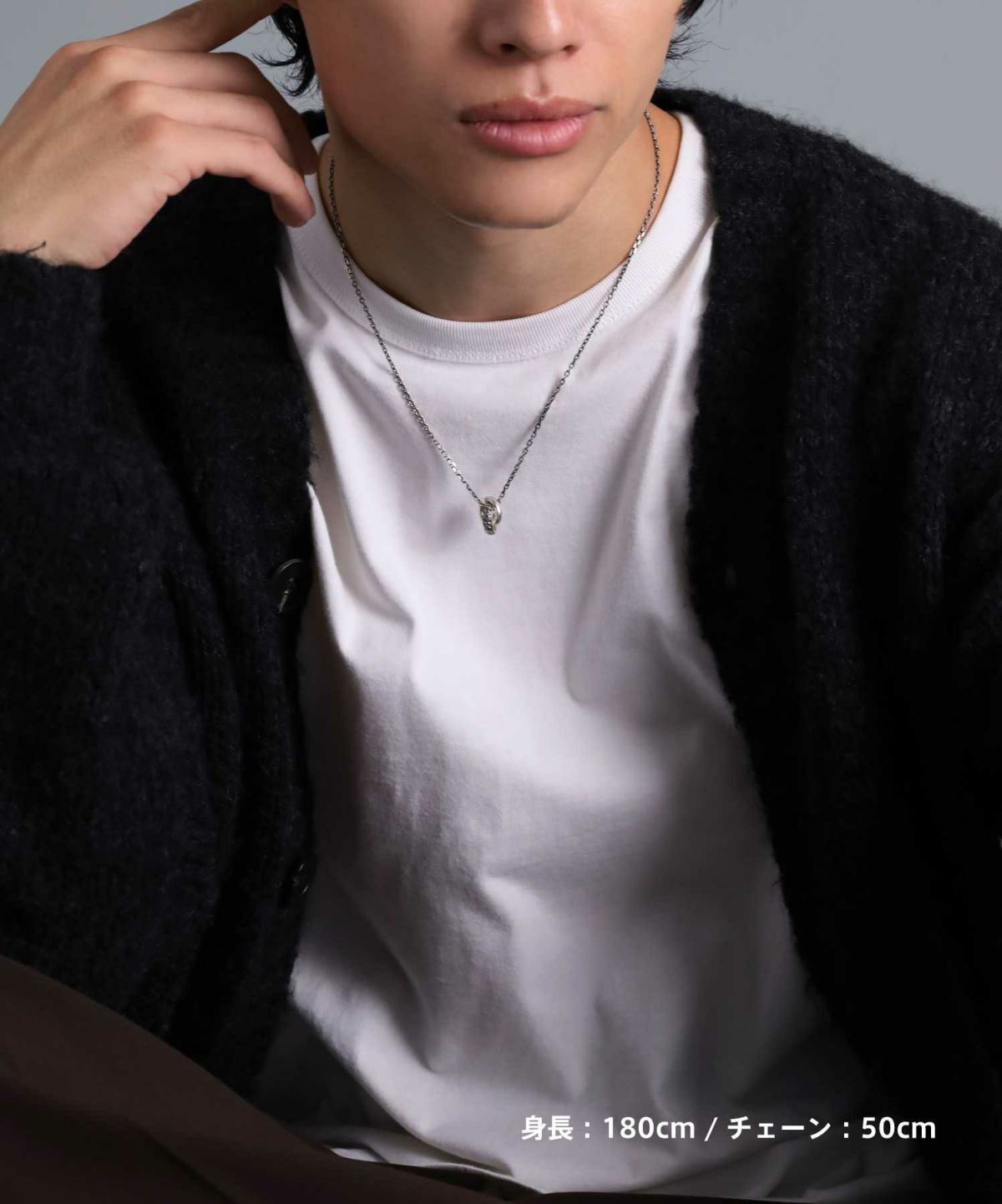 ゴーティーダブルリングネックレス/シルバー925