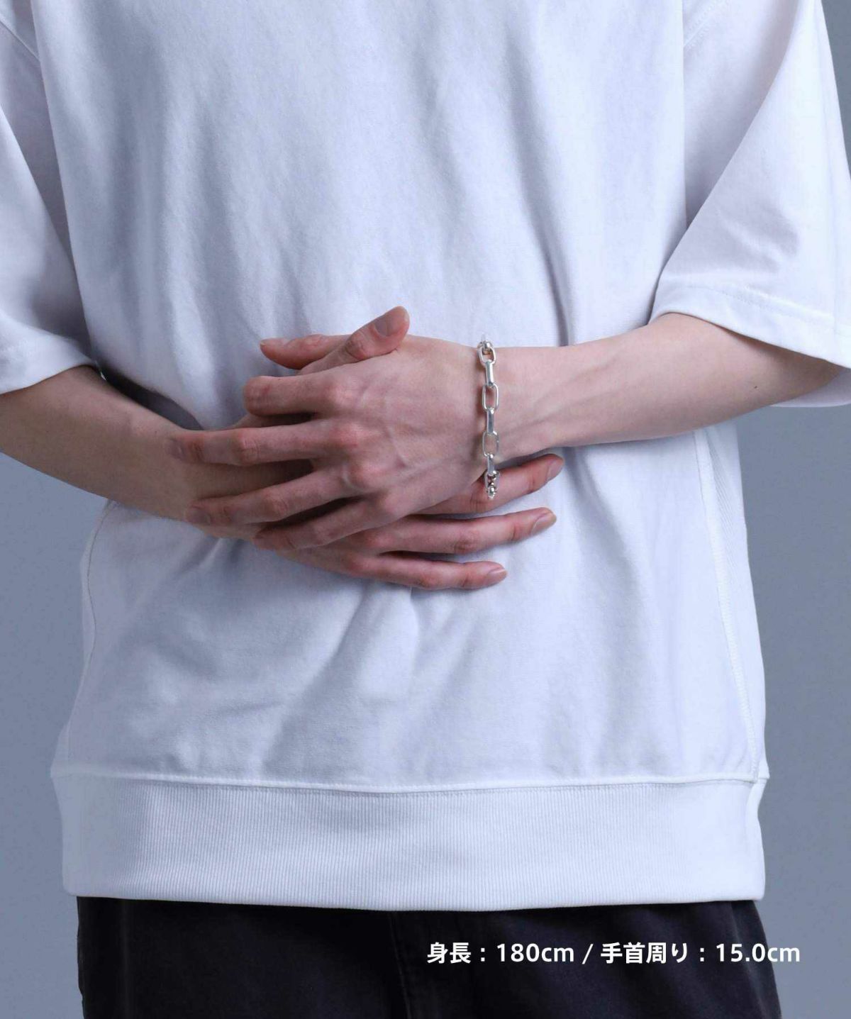 ラウンデッドファットブレスレット/シルバー925