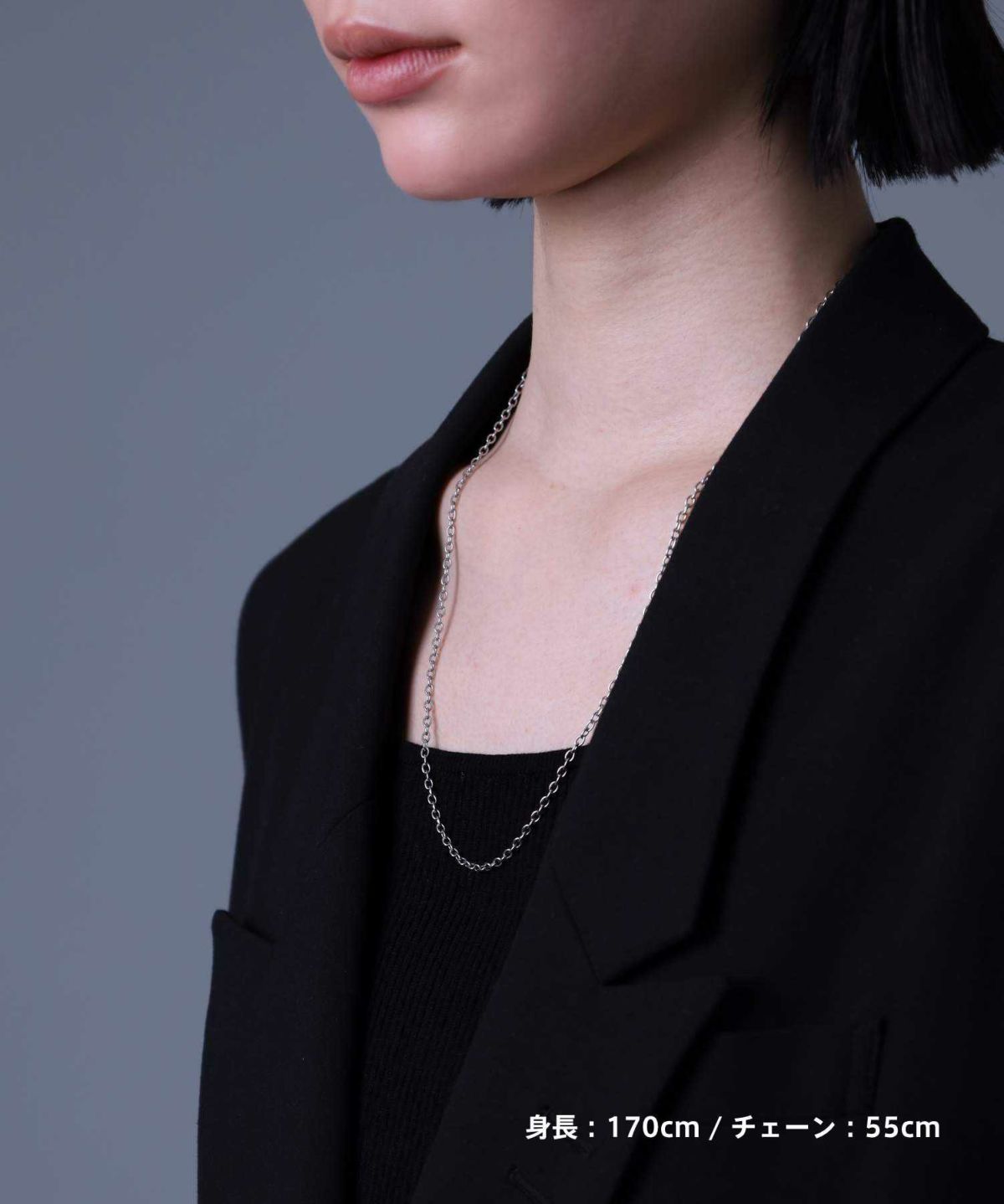 【WEB限定】スレンダリーチェーンネックレス/アズキ/サージカルステンレス