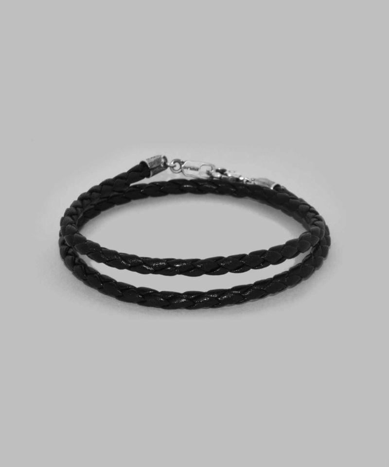 LION HEART レザー ブレスレット 黒 二重巻き トグル式 レザーブレスレット/LEO/シルバー925 | ライオンハート(LION