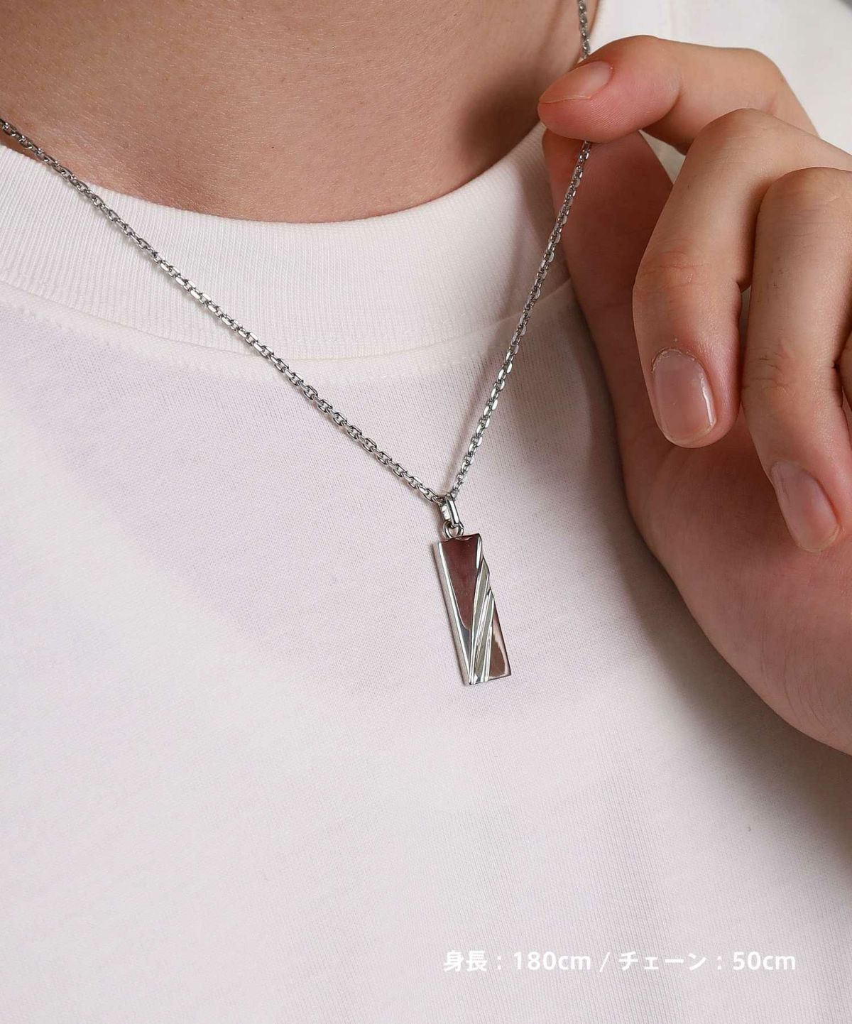 【WEB限定】スラッシュラインネックレス/サージカルステンレス