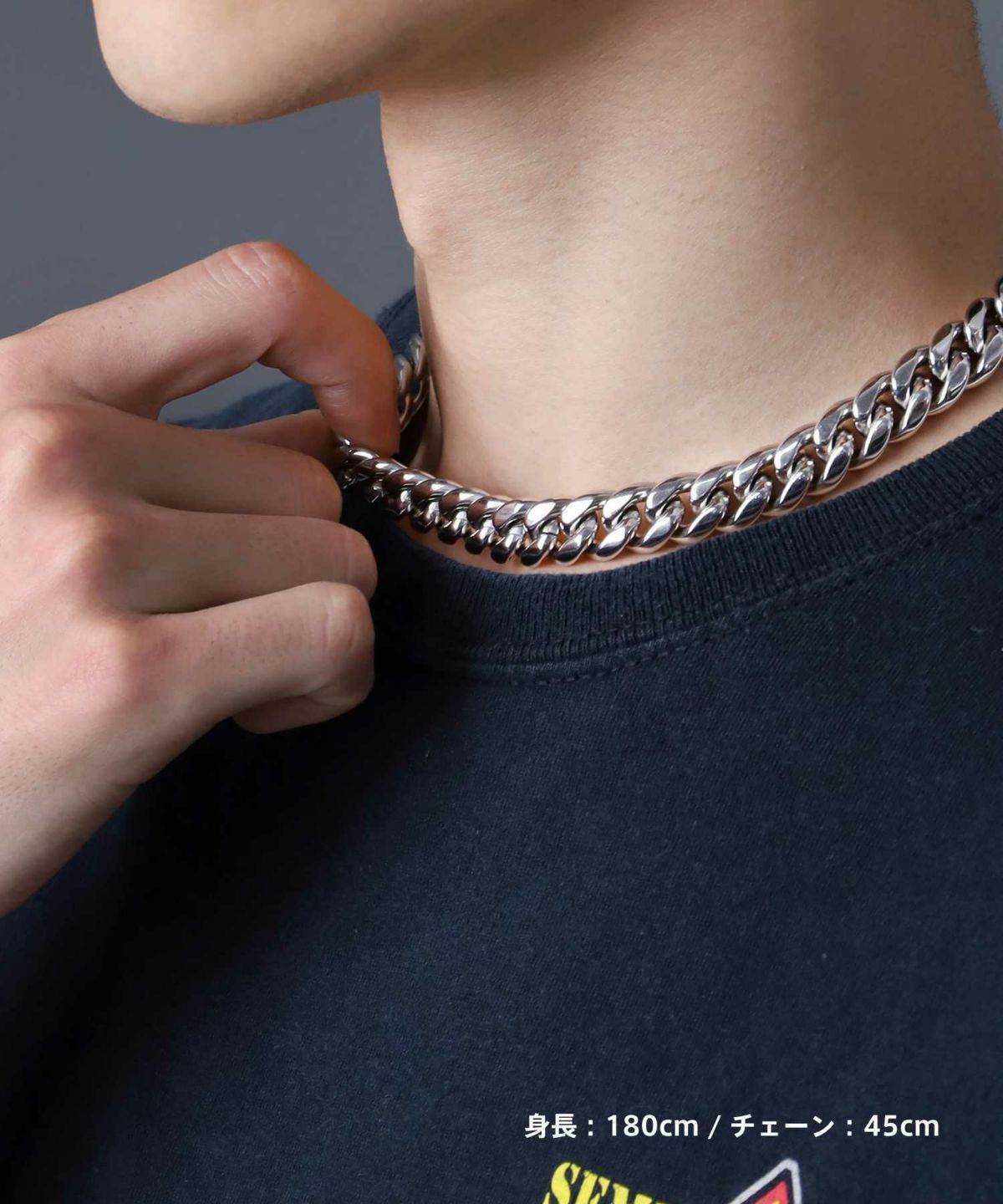 【WEB限定】ワイドチェーンネックレス/12mm幅キヘイ/サージカルステンレス