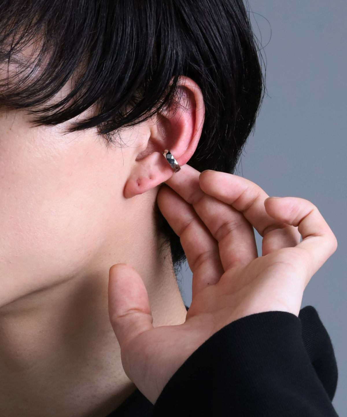 【限定展開】カッティングイヤーカフ/シルバー/サージカルステンレス316L（金属アレルギー対応）