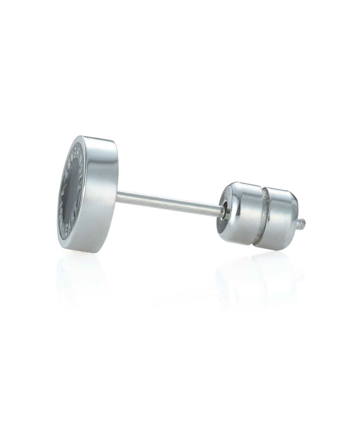 【WEB限定】サークルコインスタッズピアス/シルバー×ブラック/サージカルステンレス316L（金属アレルギー対応）