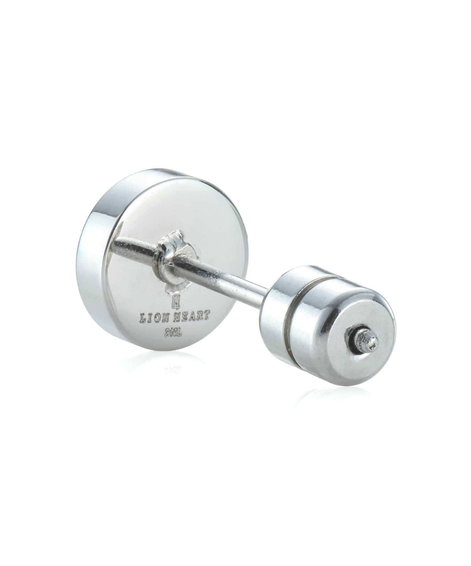 【WEB限定】サークルコインスタッズピアス/シルバー×ブラック/サージカルステンレス316L（金属アレルギー対応）