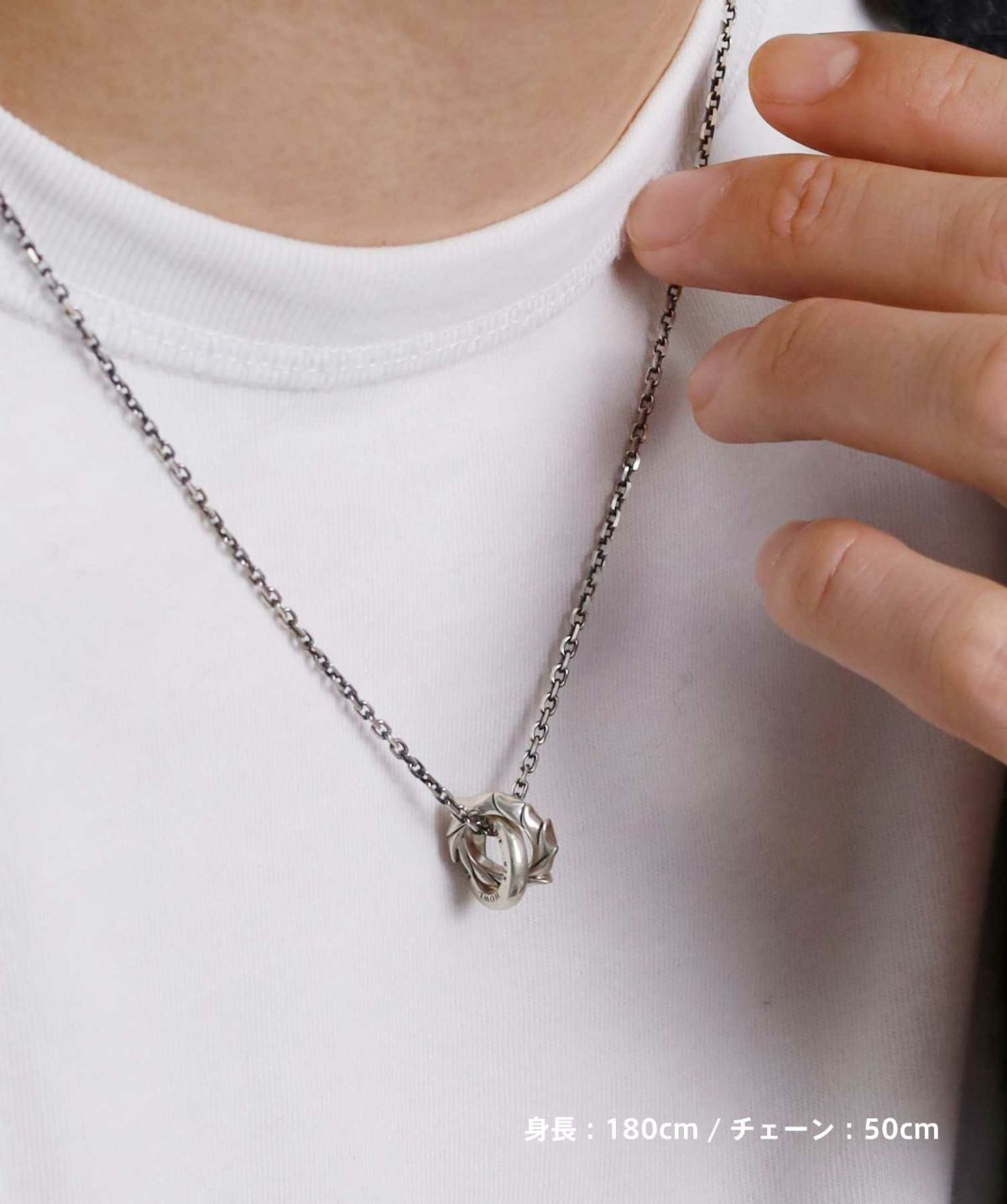 タテガミダブルリングネックレス/シルバー925