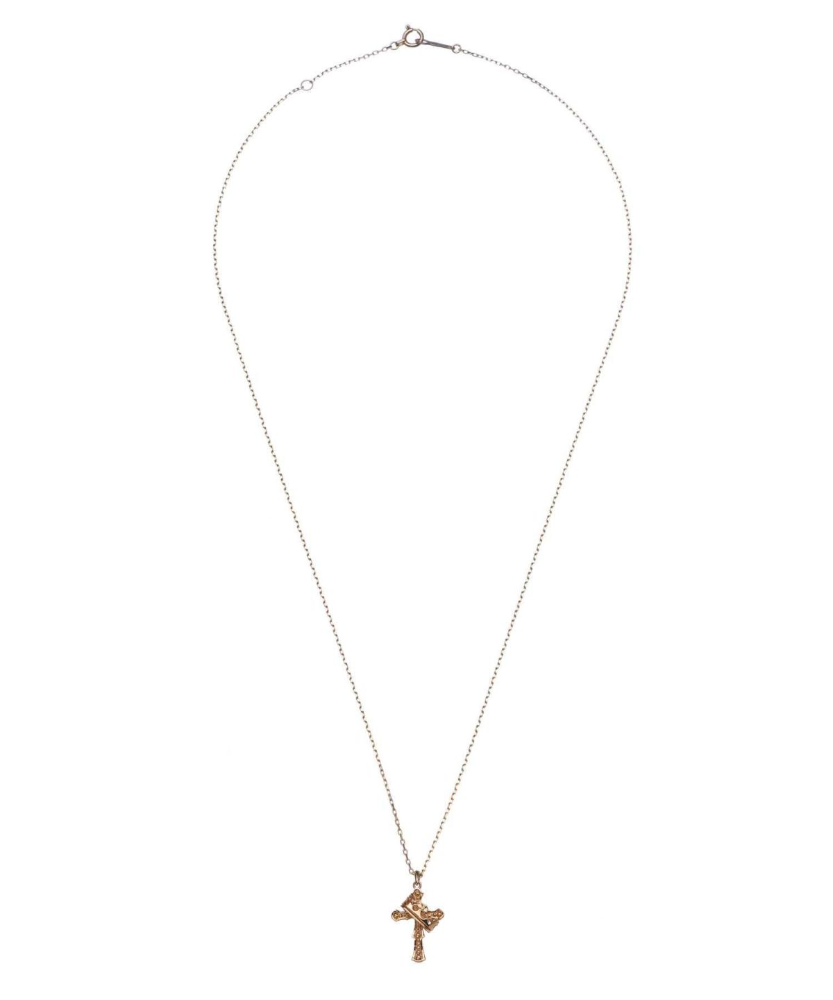 クロス＆クラウンプチネックレス/K10ゴールド