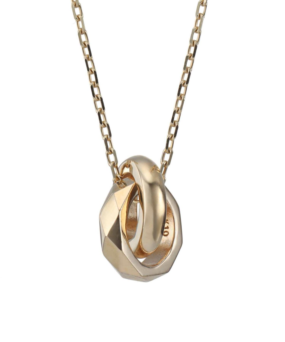 カッティングダブルリングプチネックレス/K10ゴールド