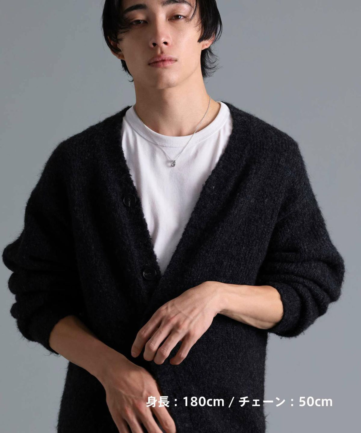 ジ・エッジダブルリングペアネックレス/ブラック&ピンク/シルバー925