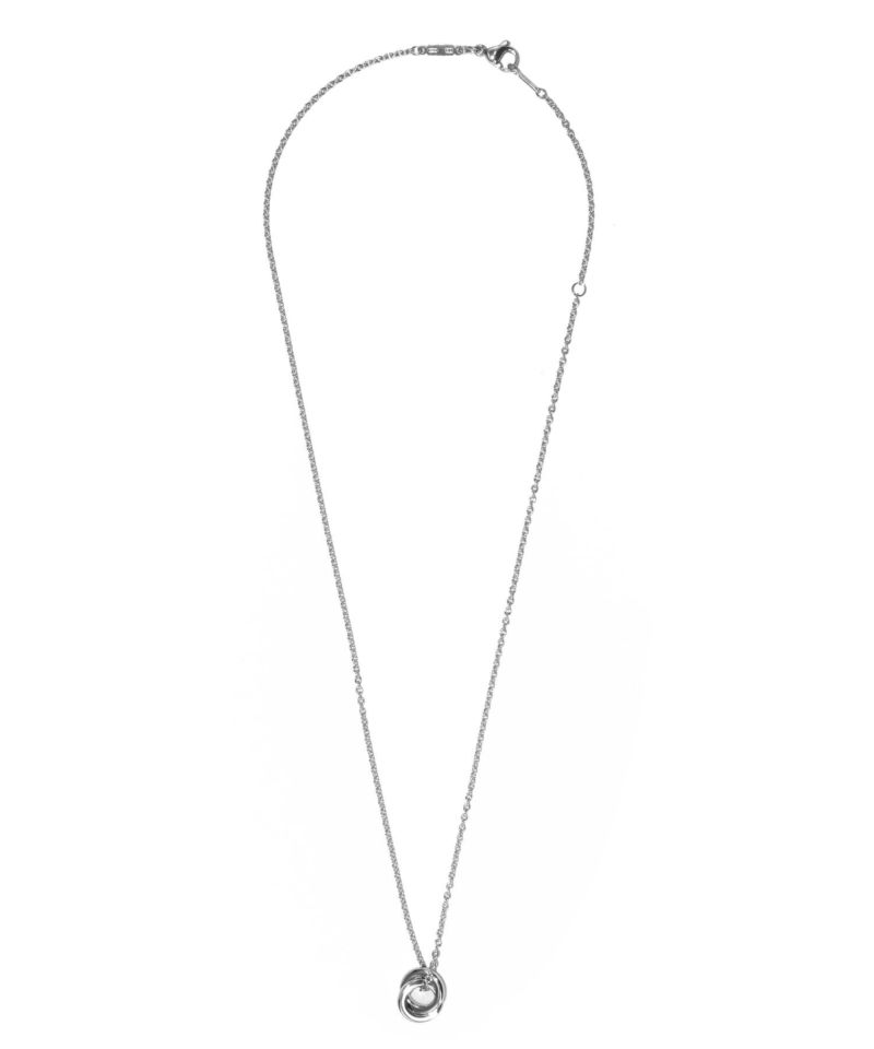  ブリリアントダブルリングペアネックレス/サージカルステンレス