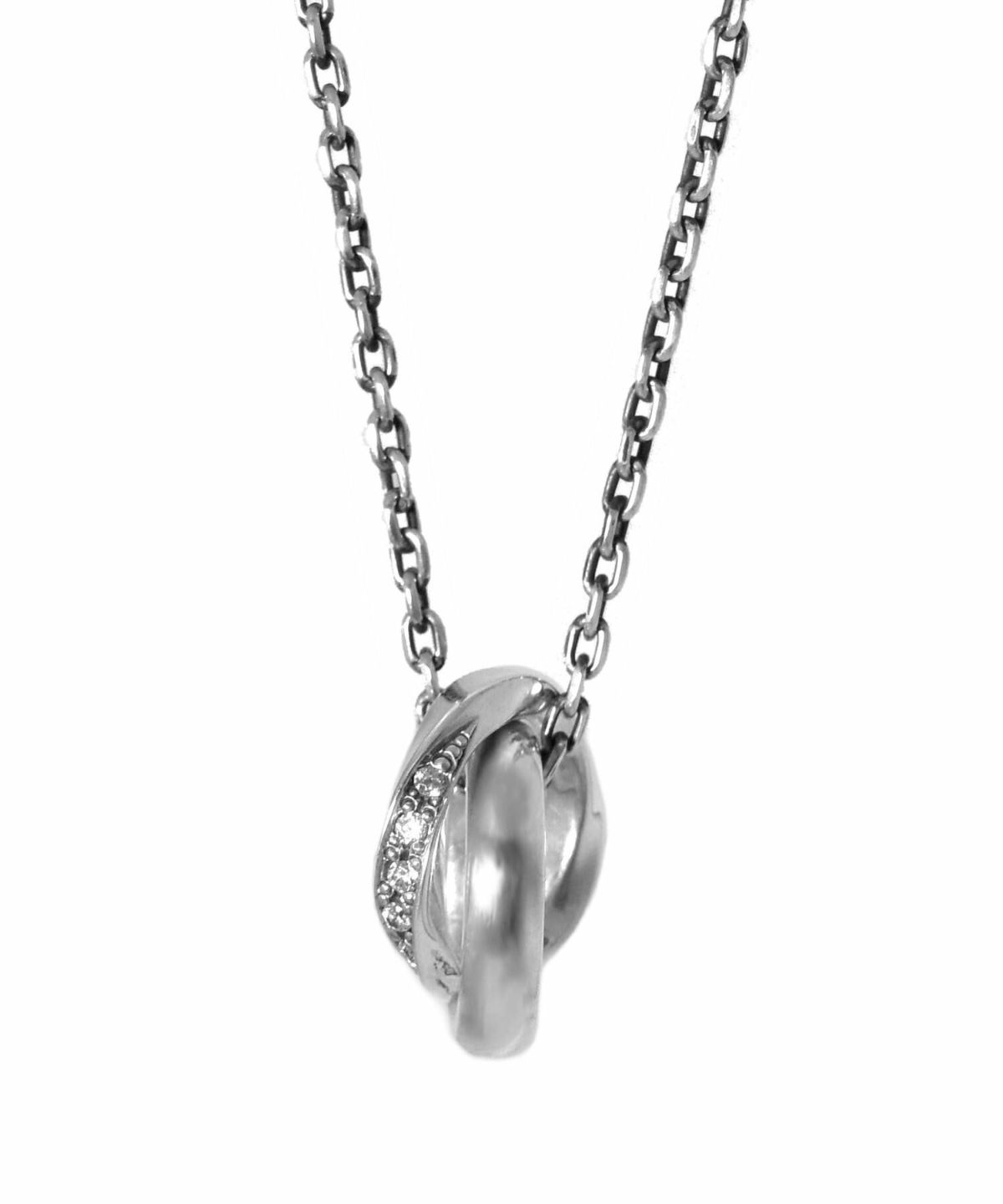 ロイヤルツイストダブルリングネックレス/シルバー925