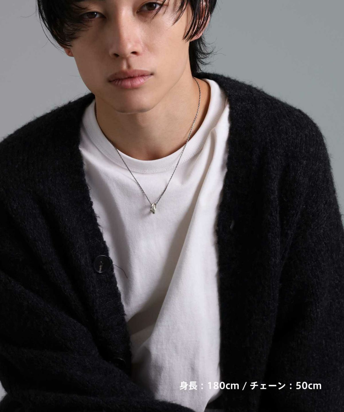 ロイヤルツイストダブルリングネックレス/シルバー925