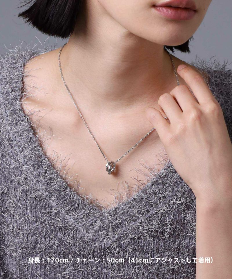 Liife ダブルリングペンダント ネックレス MUTURA ネックレス SV925 ダブルリングネックレス レディース