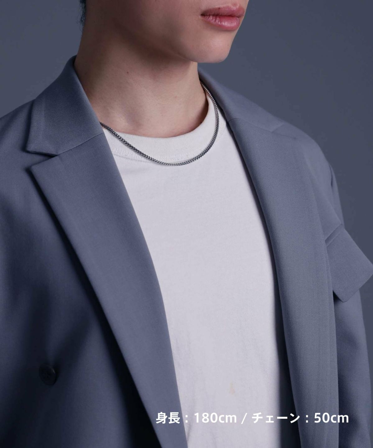 ラージシルバーチェーンネックレス/丸喜平/シルバー925