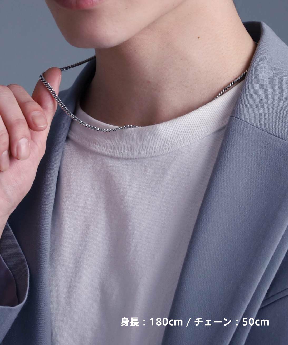 ラージシルバーチェーンネックレス/丸喜平/シルバー925