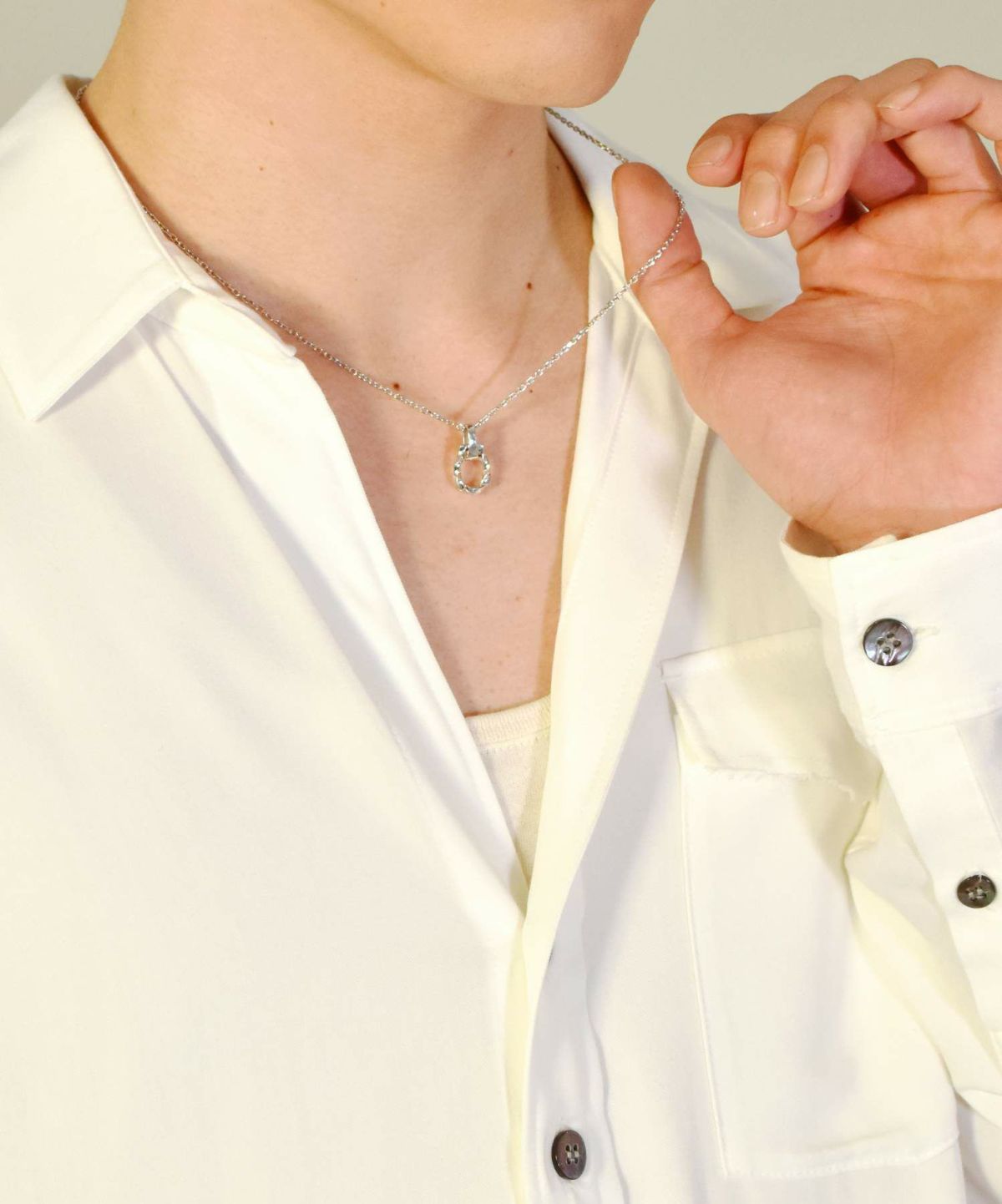 ツイストホースシューネックレス/シルバー925