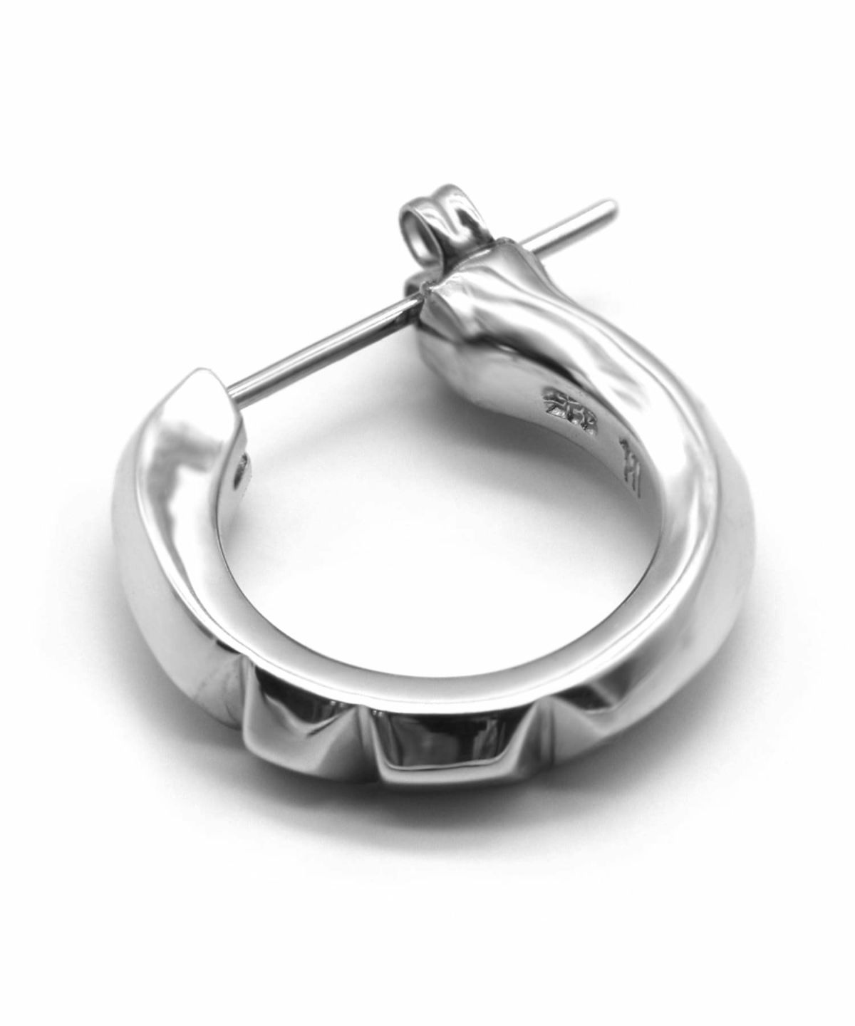 クロッシングピアス/フラグメントカットフープ/シルバー925