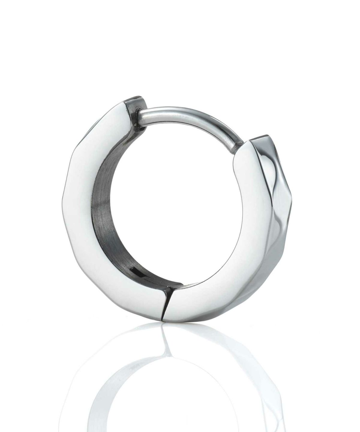 【WEB限定】カッティングフープピアス/シルバー×ブラック/サージカルステンレス316L（金属アレルギー対応）