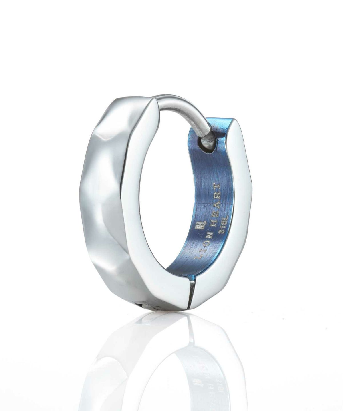 【WEB限定】カッティングフープピアス/シルバー×ブルー/サージカルステンレス316L（金属アレルギー対応）