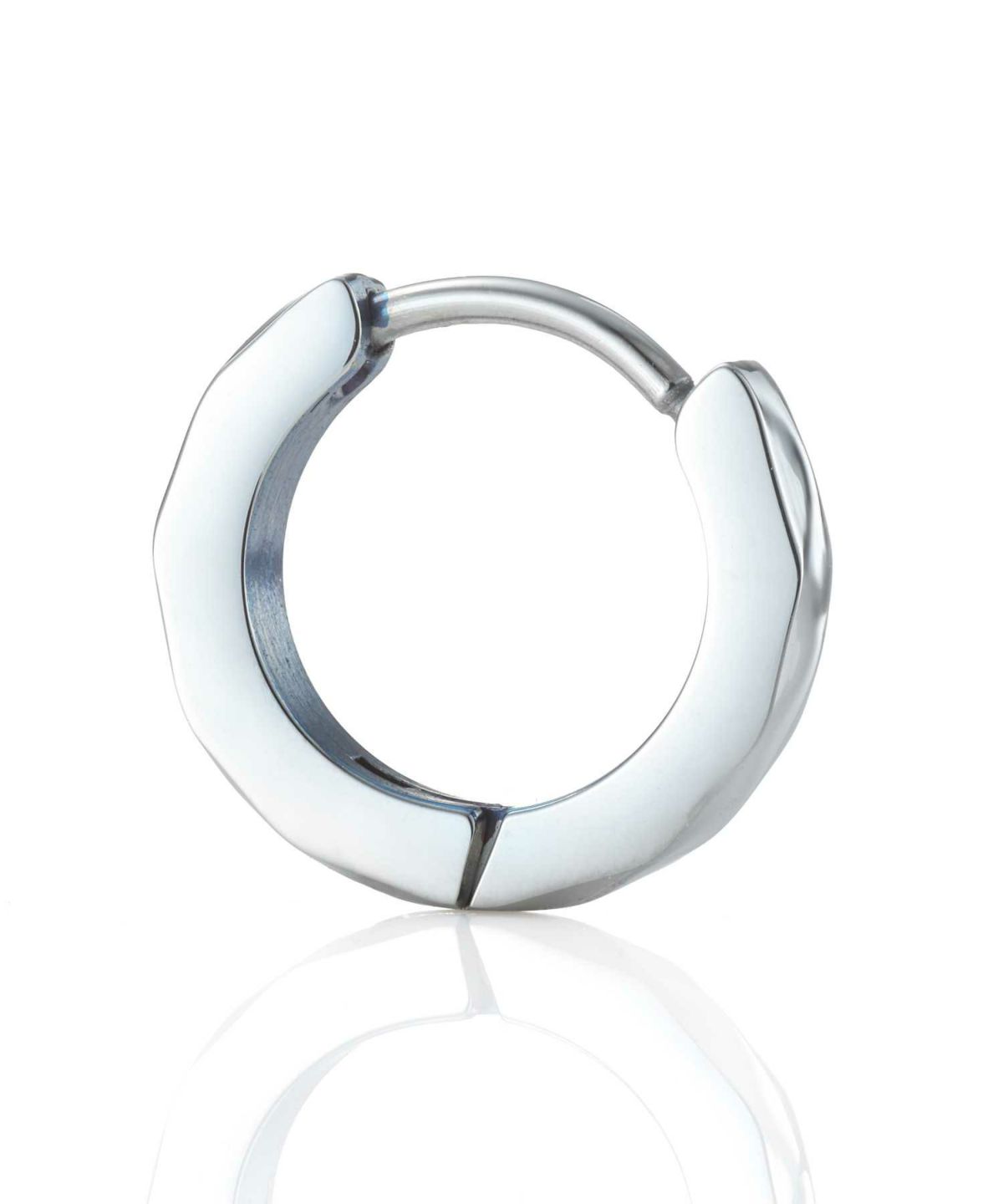 【WEB限定】カッティングフープピアス/シルバー×ブルー/サージカルステンレス316L（金属アレルギー対応）