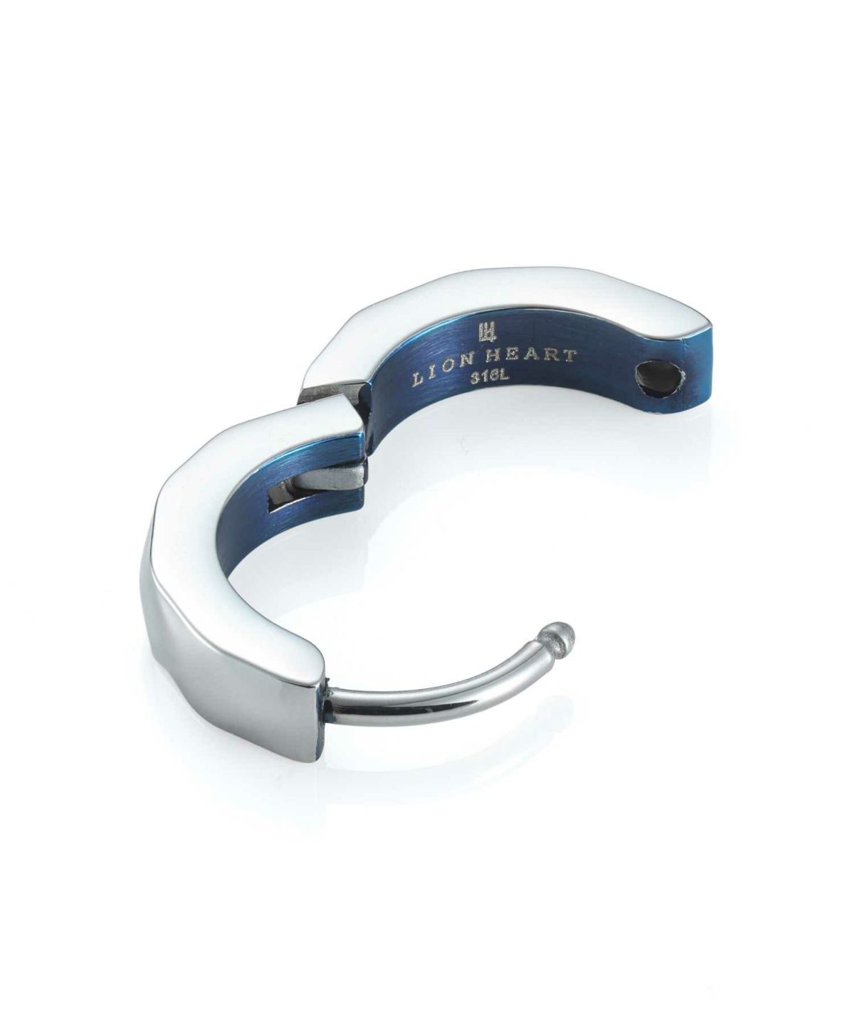 【WEB限定】カッティングフープピアス/シルバー×ブルー/サージカルステンレス316L（金属アレルギー対応）