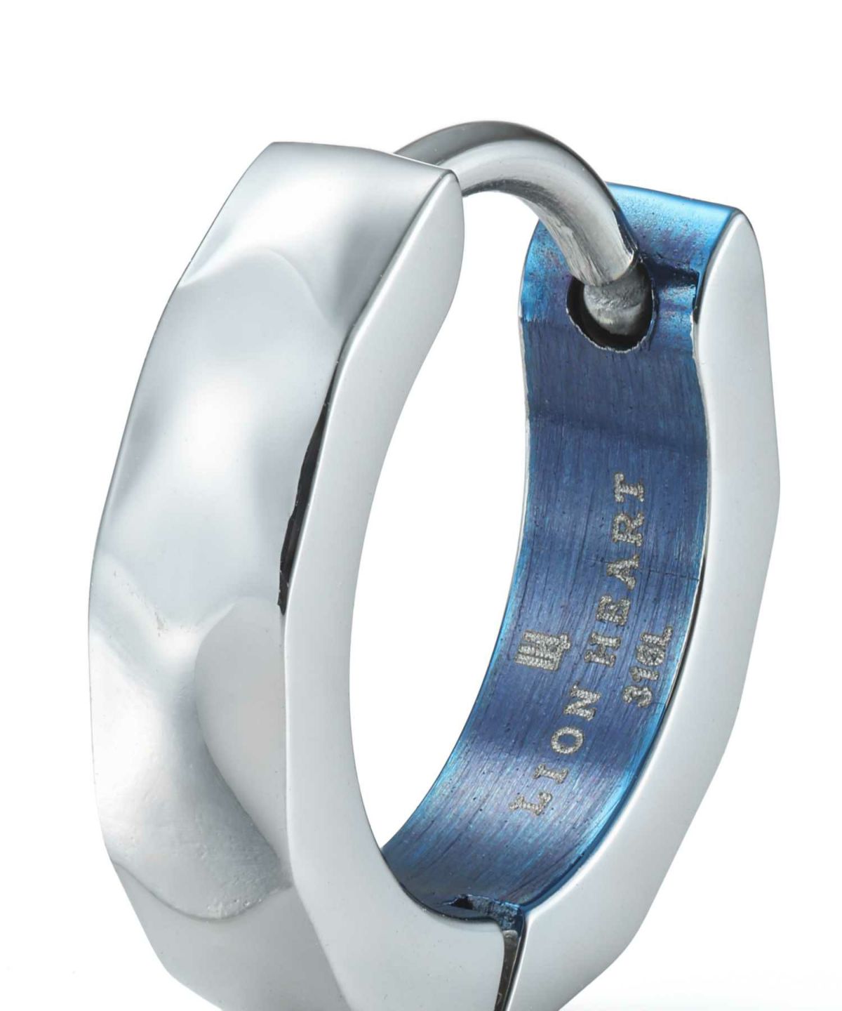 【WEB限定】カッティングフープピアス/シルバー×ブルー/サージカルステンレス316L（金属アレルギー対応）